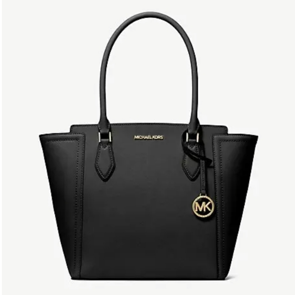 NWT $358 Michael Kors Ayden Black Leather Tote Bag